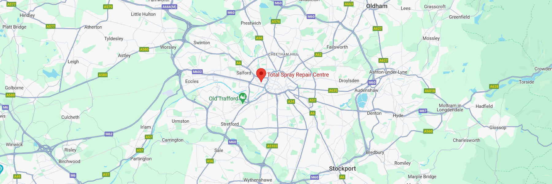 See Map & Directions to Total Spray Repair Centre Manchester